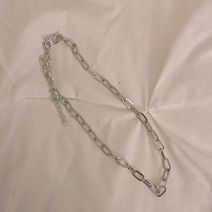 silver chain link necklace